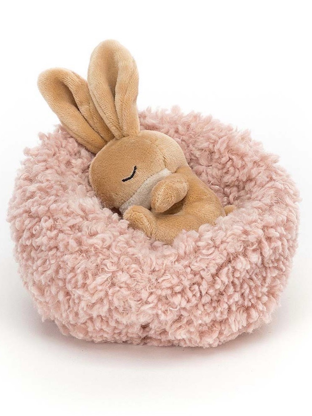Jellycat Hibernating Bunny Plush in Pink Nest – NEW WITH TAGS